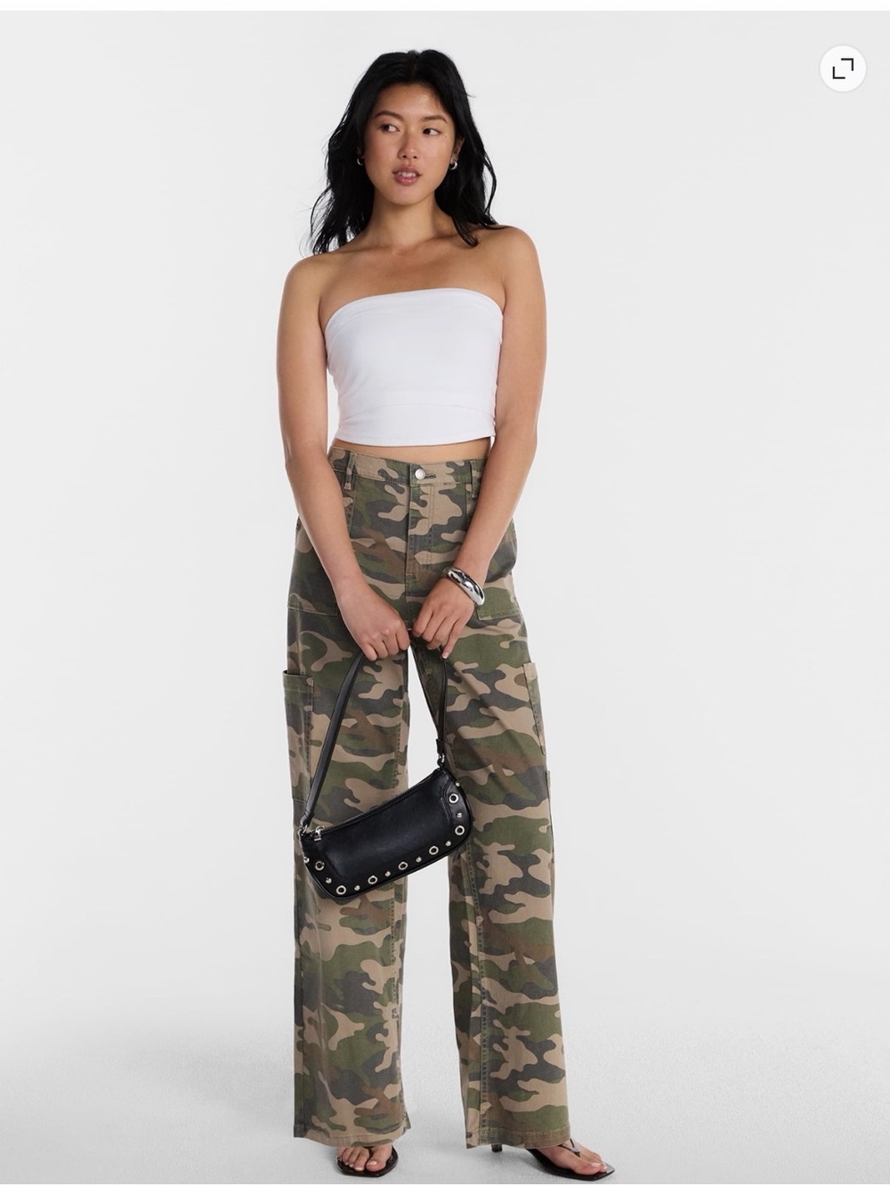 Women's No Boundaries High Rise Wide Leg Cargo Camouflage Pants NWT Large